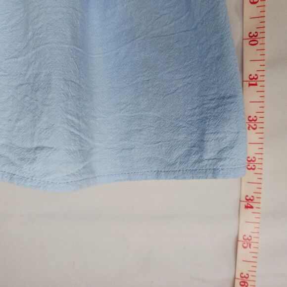 Zaful Dress Women's Size 4 Babydoll Mini Ruffled Light Blue Summer - Picture 9 of 10